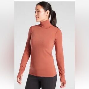 Athleta Women's Orange Turtleneck Top
